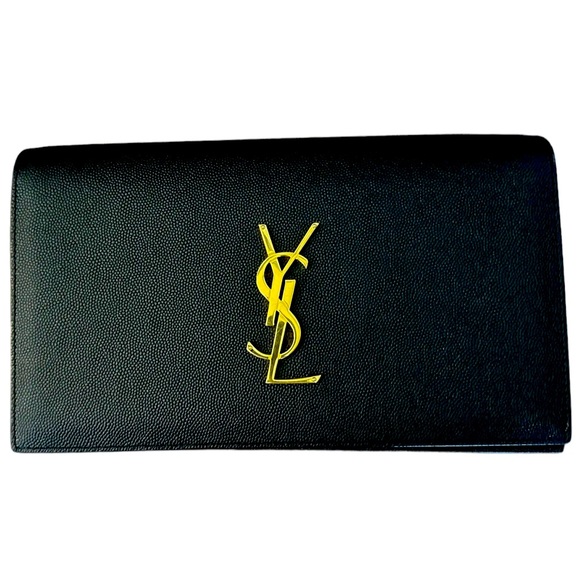 YSL / SAINT LAURENT KATE CLUTCH IN GRAIN DE POUDRE EMBOSSED LEATHER - Picture 1 of 5